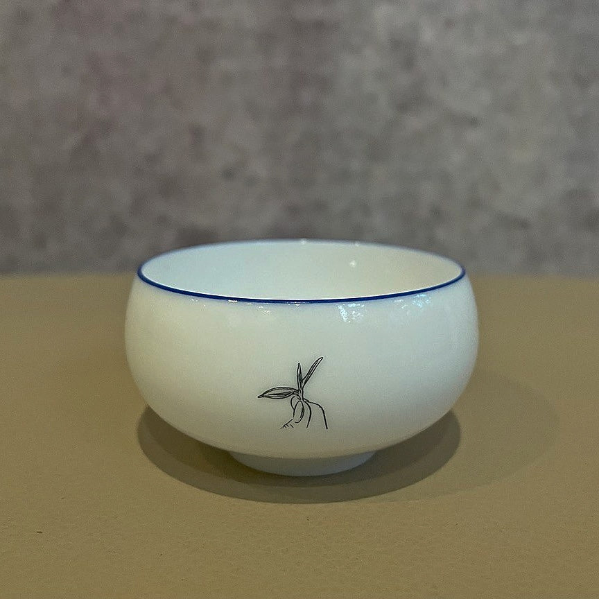 Sipscollection Blue Rim Porcelain Cup
