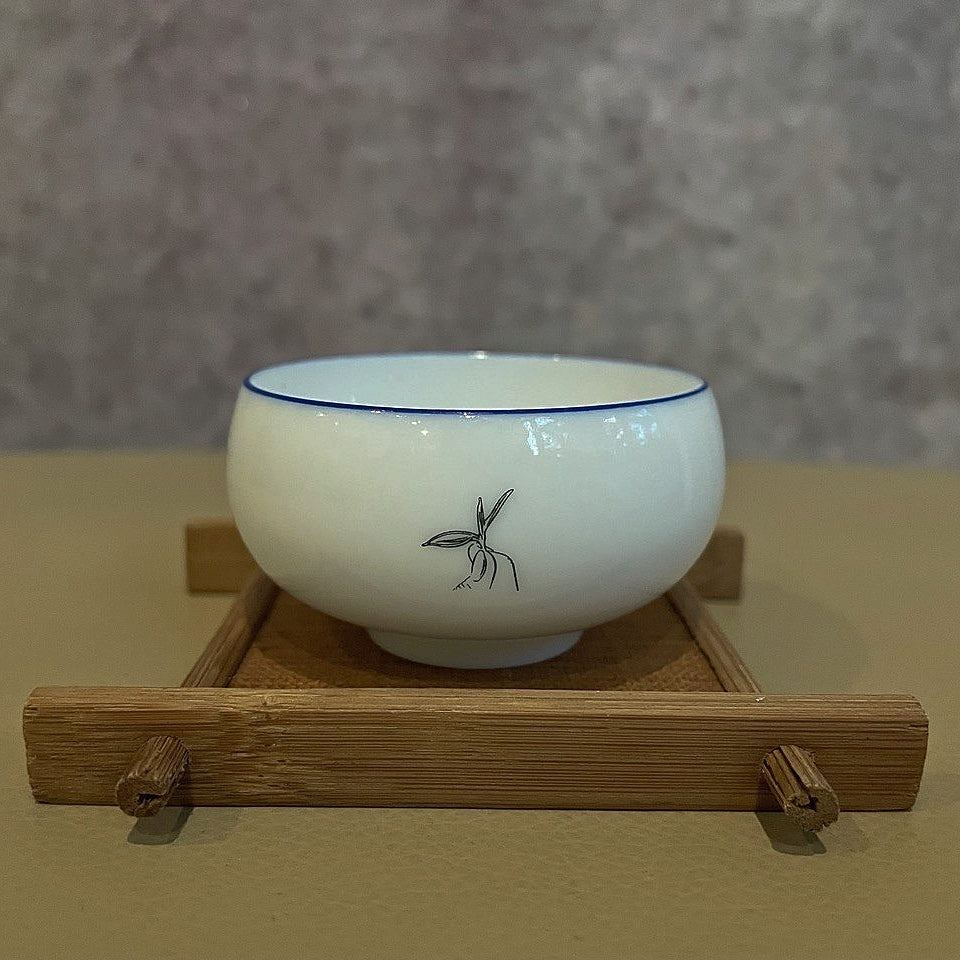 Sipscollection Blue Rim Porcelain Cup