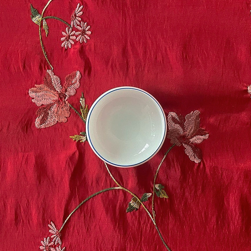 Sipscollection Blue Rim Porcelain Cup