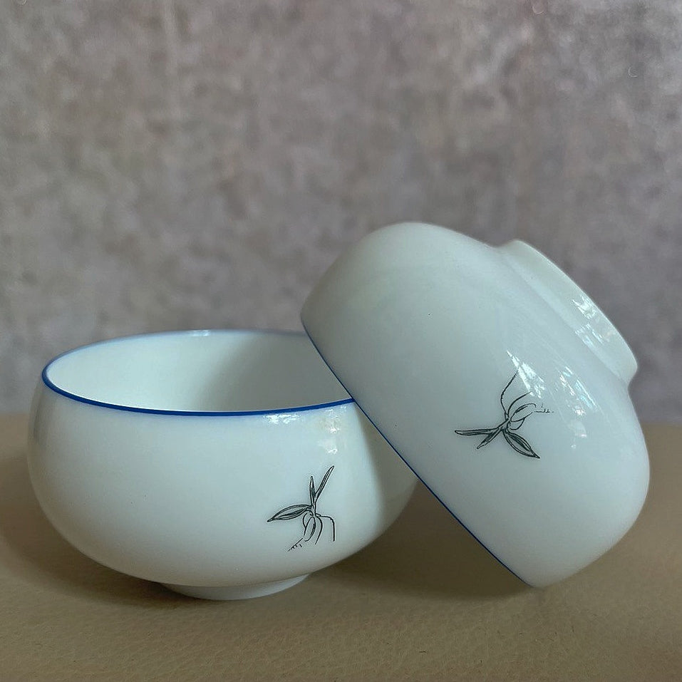 Sipscollection Blue Rim Porcelain Cup