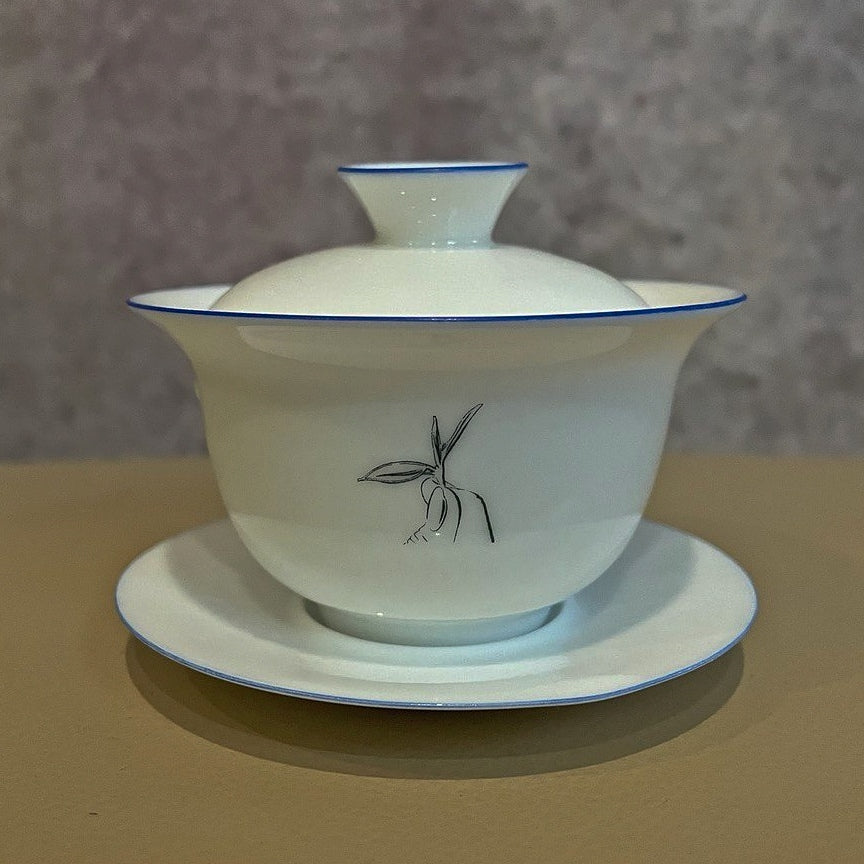 Sipscollection Blue Rim Porcelain Gaiwan