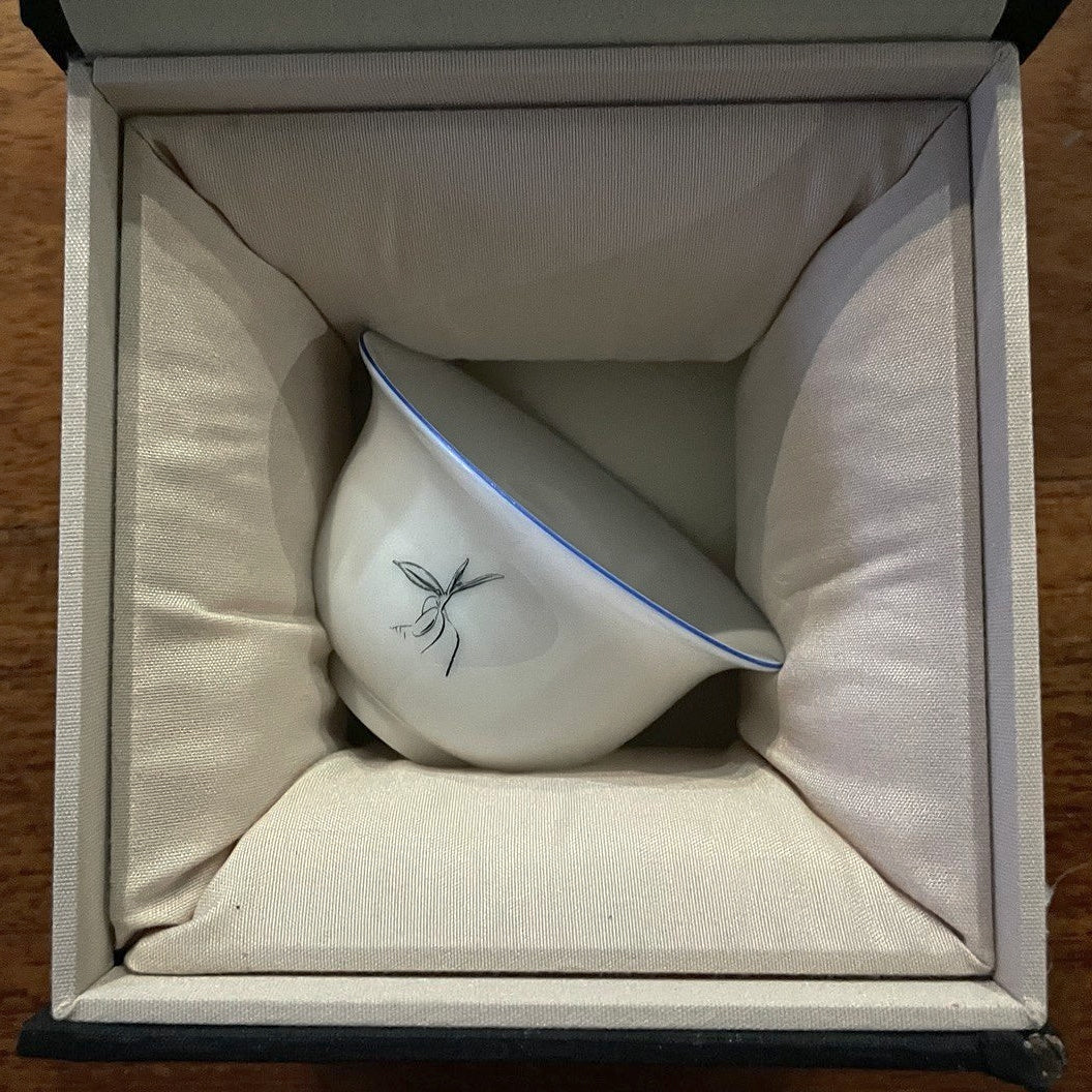 Sipscollection Blue Rim Porcelain Gaiwan