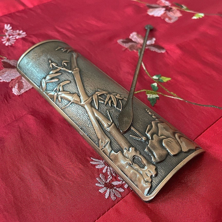 Bronze Tea Holder & Spoon